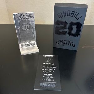Manu Ginoboli San Antonio Spurs Jersey Retirement Plaque. NWOT